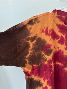 We The Free Tie-Dye Long Sleeve Tee in Burgundy, Mustard & Brown